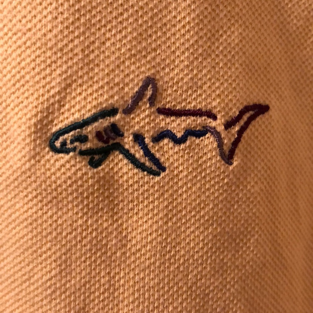 Greg Norman embroidered logo yellow golf shirt L